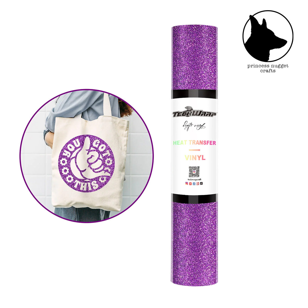 Feuille de Teckwrapcraft FLEX Glitter Nouveau Purple