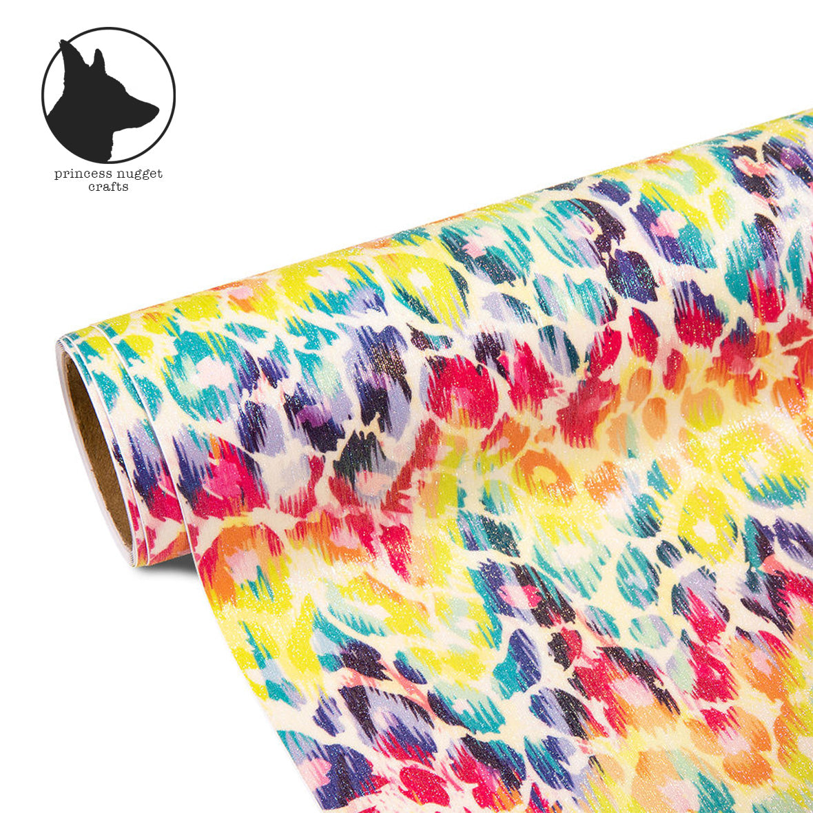 Feuille de Teckwrapcraft Glitter Brush Rainbow Leopard vinyle
