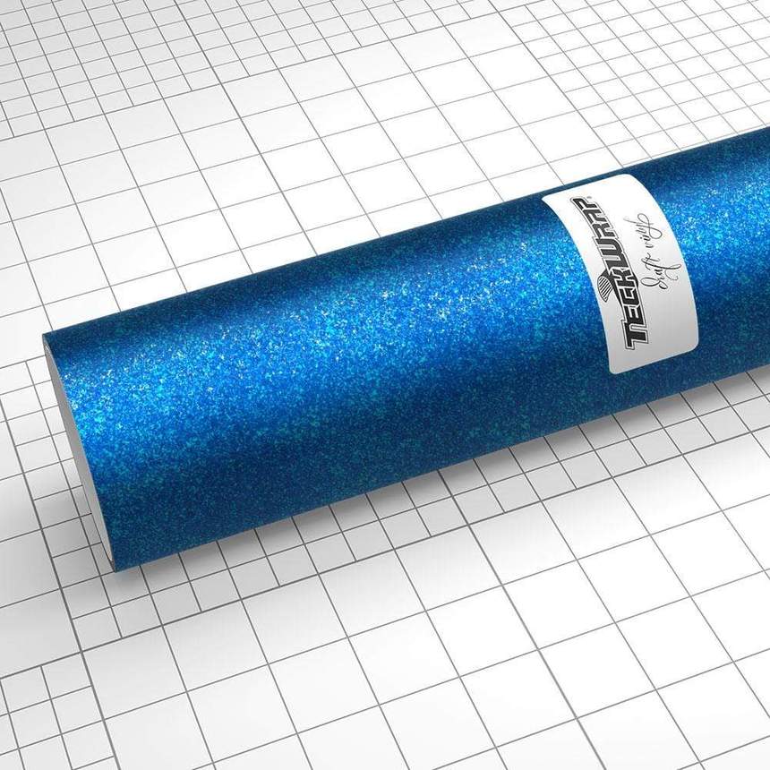 Feuille de Teckwrapcraft Holographic Glitter Bright Blue vinyle