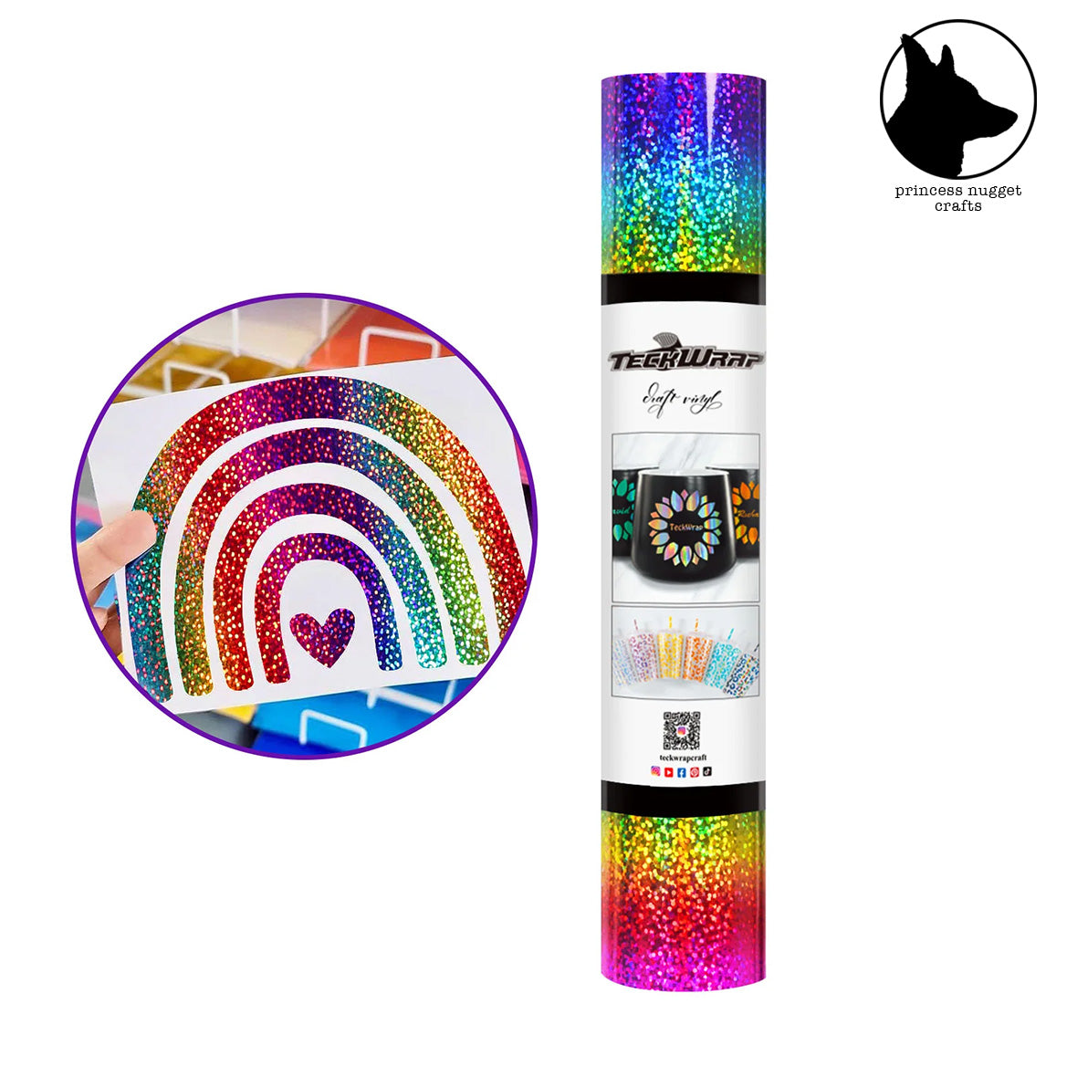 Teckwrapcraft Holographic Sparkle Rainbow vinyle