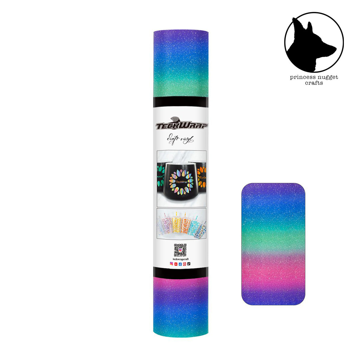 Feuille de Teckwrapcraft Rainbow Stripes Starry Blue vinyle