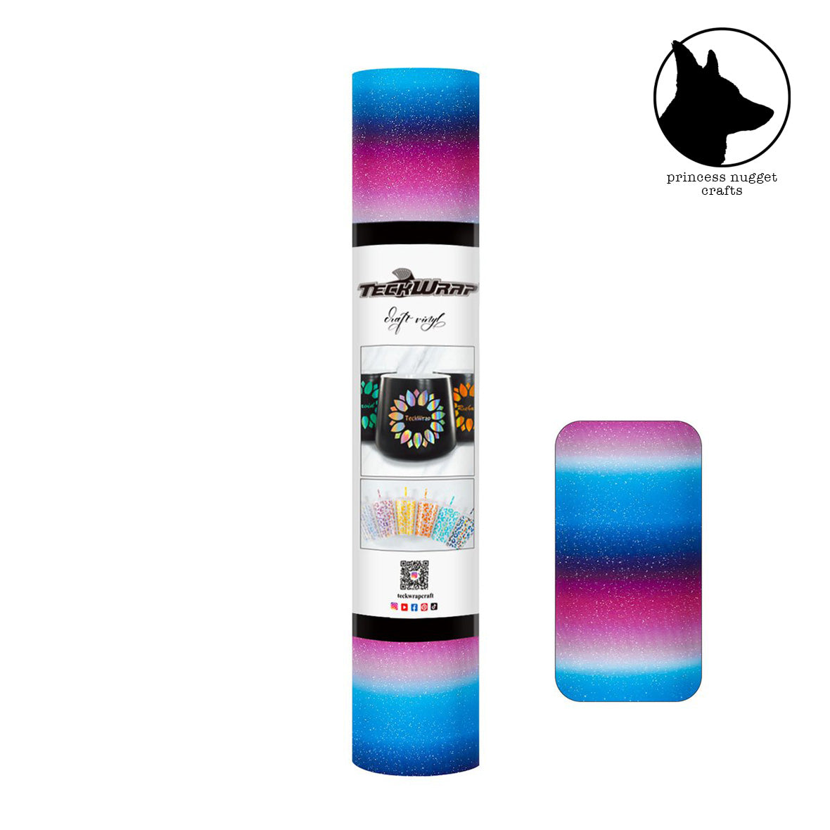 Feuille de Teckwrapcraft Rainbow Stripes Starry White vinyle