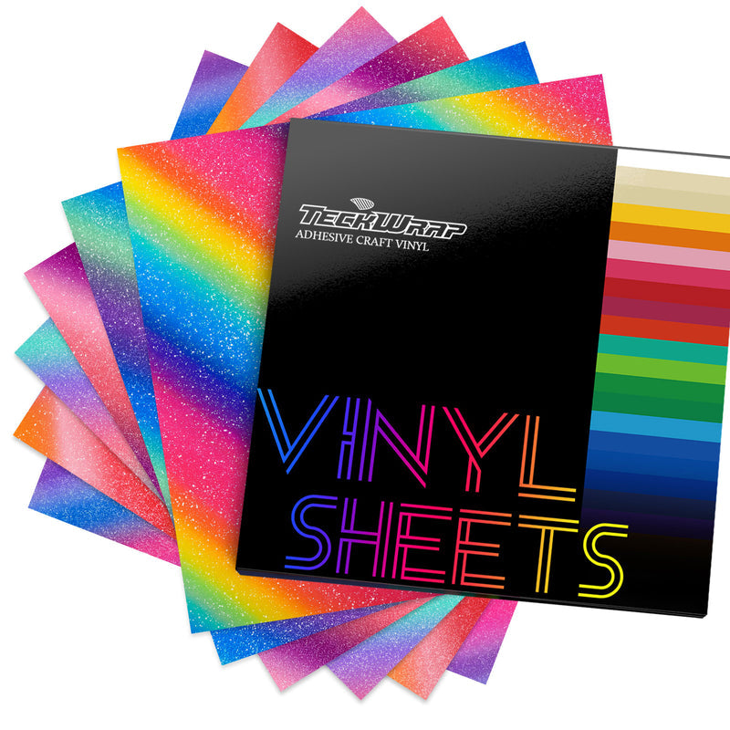 Starter Pack feuilles de vinyle adhésif Diagonal Rainbow Stripes - Princess Nugget crafts