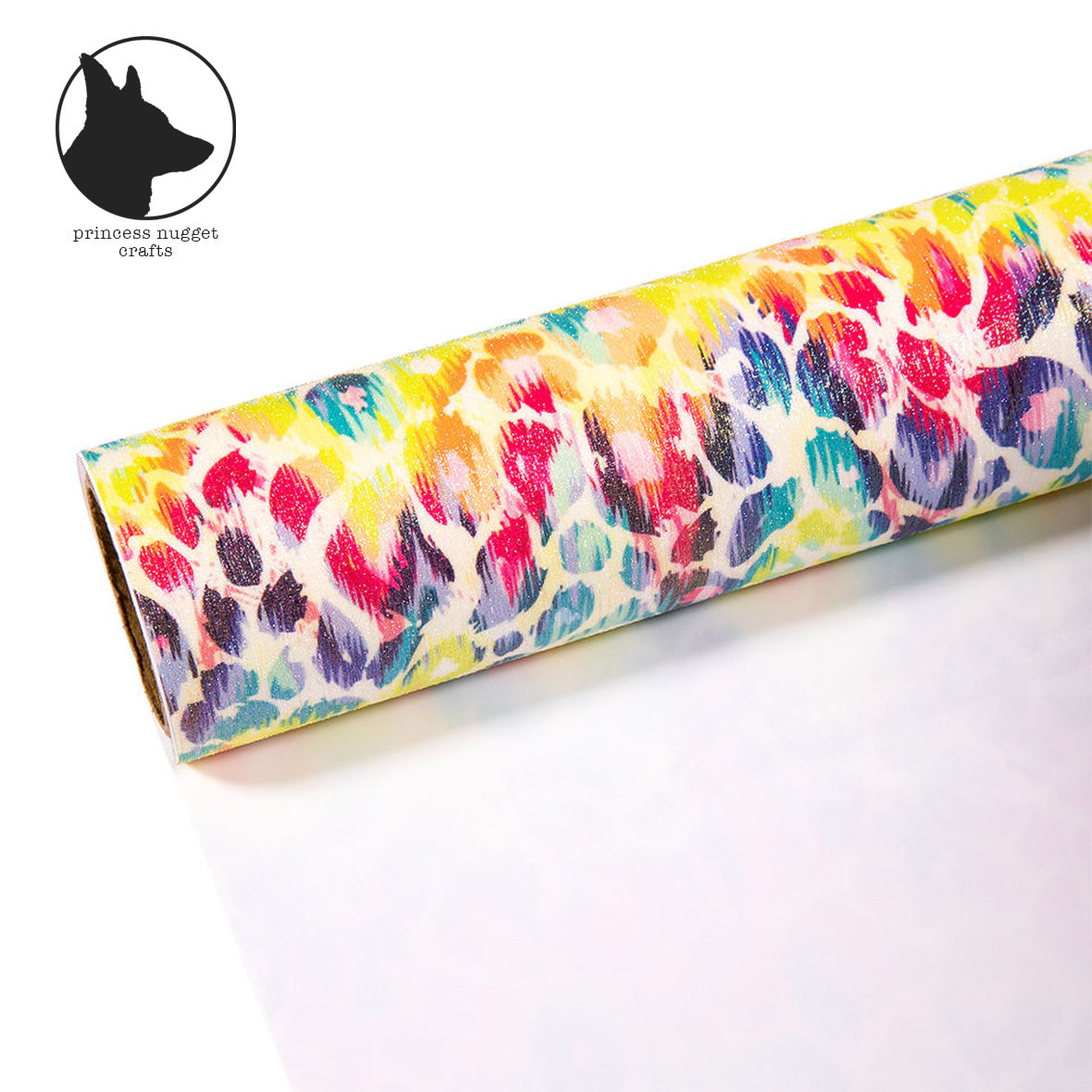 Teckwrapcraft Glitter Brush Rainbow Leopard vinyle